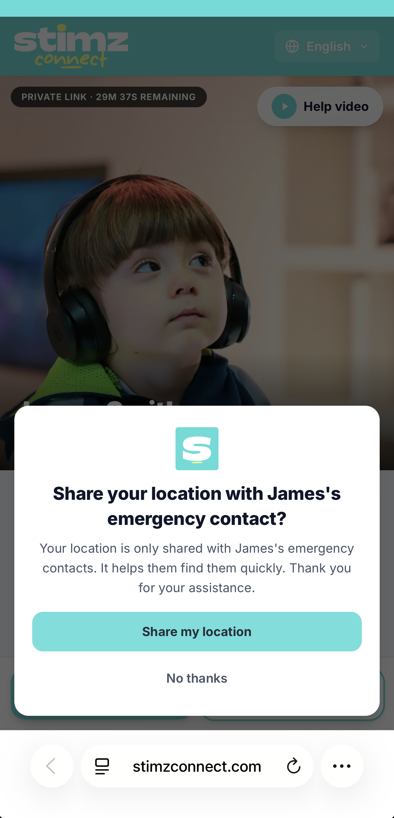 Share your location with the emergency contact